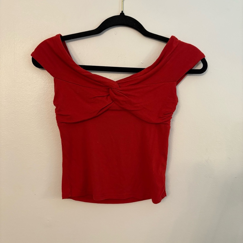 Red Off-Shoulder Top
